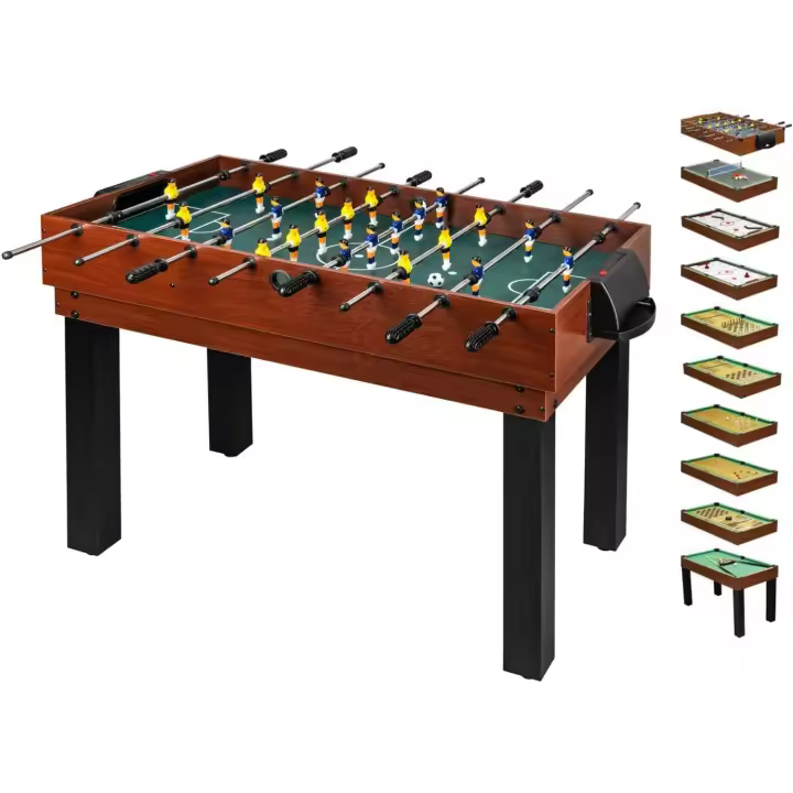 Mesa de Juegos Multiusos 10 en 1 para Bebé, Niños y Adultos - Billar Convertible, Mini Ping Pong, Madera - 1