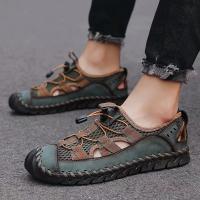 Sandalias de verano para hombre, sandalias de malla para exteriores, zuecos suaves, sandalias para hombre, sandalias deslizantes hechas a mano, zapatillas romanas para exteriores - details 18