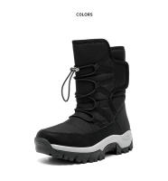 Botas de nieve impermeables para mujer, botines de piel cálida, con plataforma, color negro, a la moda, Invierno - details 28