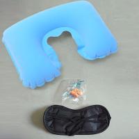 3 piezas de juego de almohada de viaje inflable en forma de U - Soporte de cuello de silicona con reposacabezas, tapones para los oídos y máscara para los ojos - Portátil, lavable, opciones multicolores - details 4