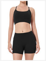 Sostén deportivo de yoga con almohadillas para el pecho, espalda hermosa, shorts de tres cuartos, levantamiento de cadera de cintura alta, conjunto de fitness pilates para mujeres - details 16