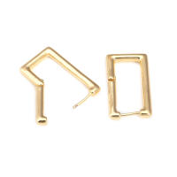 Aretes de Cuerda de Metal Dorado de 18K Diseño Redondo Rectangular de Alta Calidad - details 57
