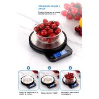 Balanza de cocina digital en gramos y onzas para cocinar y hornear con función de tara - details 3