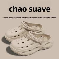Zapatos con agujeros para hombre, zapatillas de deporte informales con suela suave para exteriores de verano con plataforma para hombre - details 0