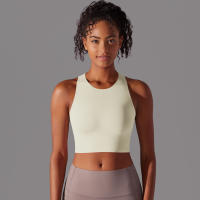 Sujetador de Yoga sin costuras para mujer, chaleco de Yoga Sexy, Sujetador deportivo de alto impacto para entrenamiento, Tops deportivos sin mangas para gimnasio - details 18
