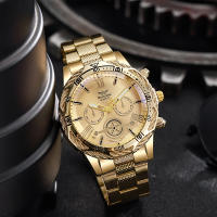 Alta calidad hombres oro reloj de acero inoxidable 2024 nuevo negocio analógico moda casual deportes caliente informe - details 7