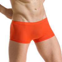 Suave Sexy Súper Fina Ropa Interior para Hombre Bóxers de seda Hielo Pantalones cortos Transparente de tiro bajo Bragas Cueca Homme - details 1