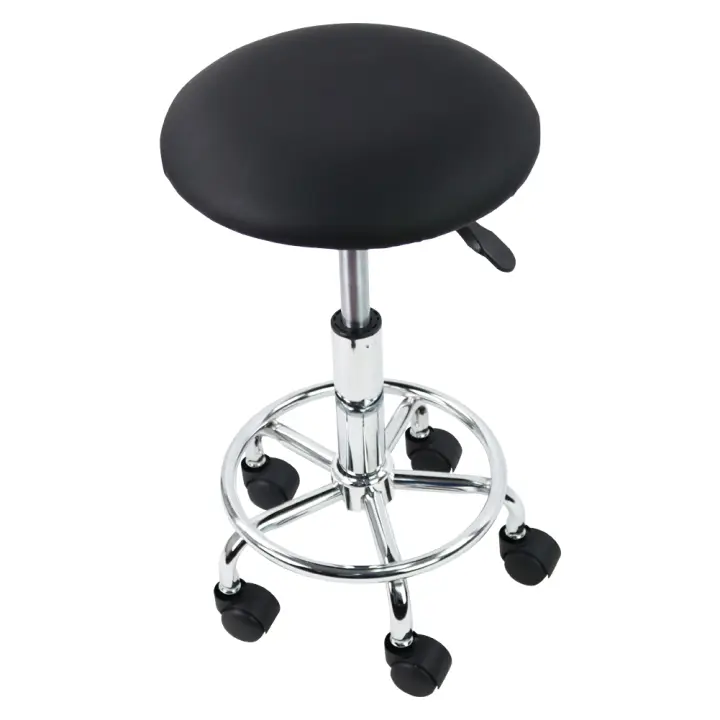 KKTONER-Taburete giratorio con ruedas regulables en altura, taburete para salón de Belleza, negro - 1