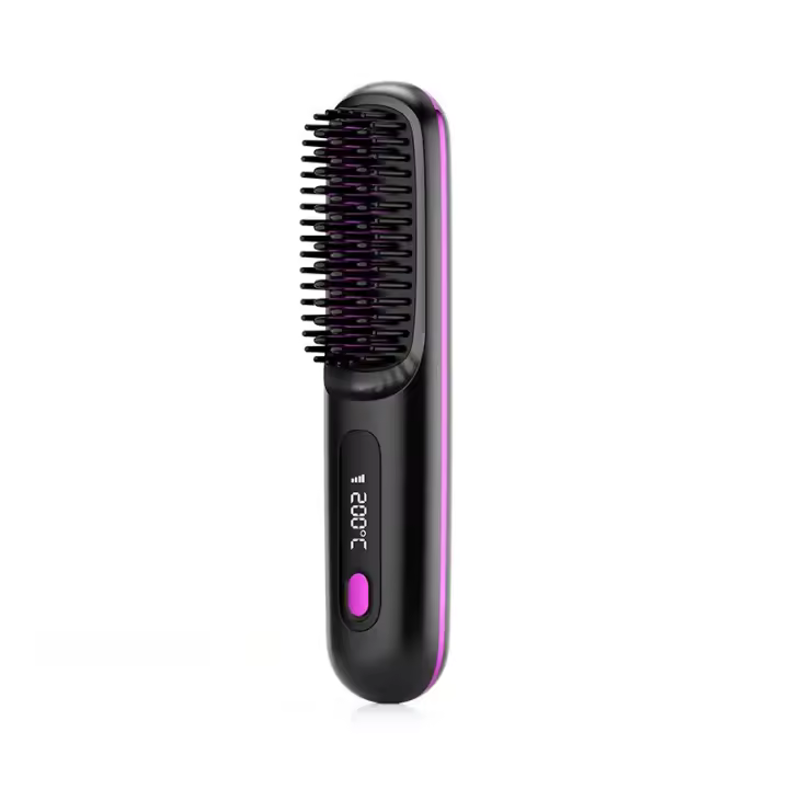 Alisador de pelo Eléctrico USB de Cerámica con Calor, inalámbrico, portátil, herramienta de Peinado de Iones negativos, alisador de pelo recargable - 1