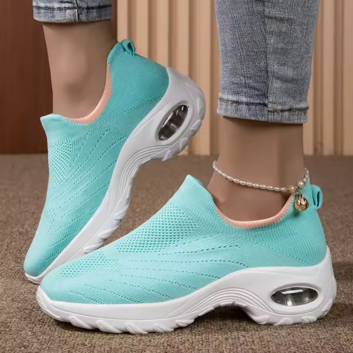 Zapatillas deportivas para mujer, zapatillas de malla Fly Weave para correr Primavera y verano Zapatillas de deporte casuales de caña baja - 1