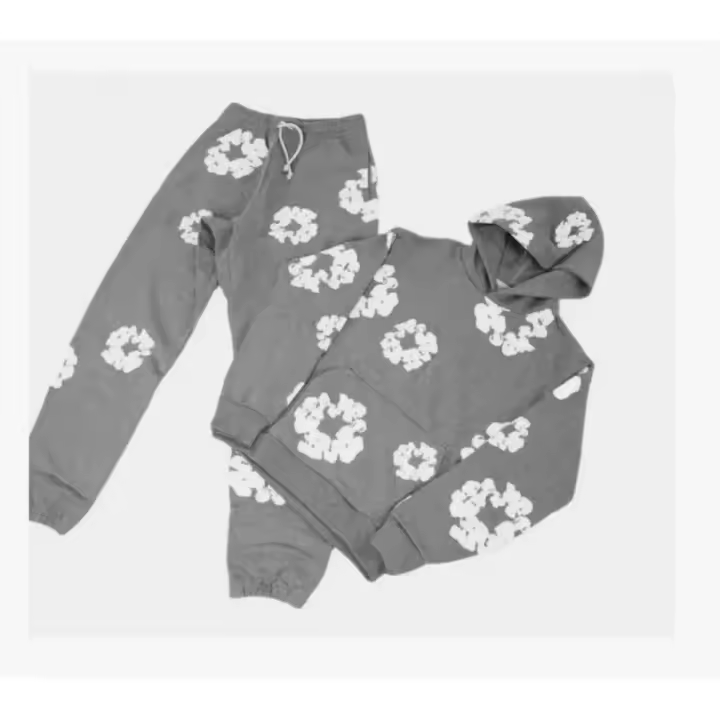 (Mejor) Y2K Sudadera de dos piezas para hombre y mujer, sudadera de manga larga y pantalones de sudadera, estampado hip hop, conjunto de sudadera con capucha, sudadera para hombre - 1