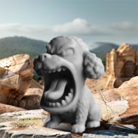 Estatua de Animal con estampado 3D de rugido en ira, figura de perro realista de dibujos animados, conejo, tiburón, elefante, modelo Animal, adorno - details 5