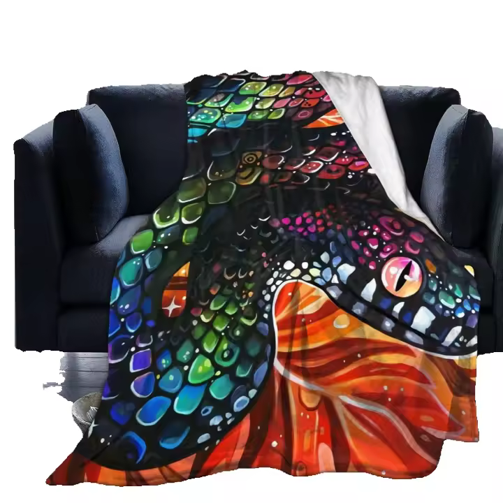 Manta de microforro polar ultrasuave de serpiente para decoración del hogar, manta ligera para sofá cama, Otoño, Q145 - 1