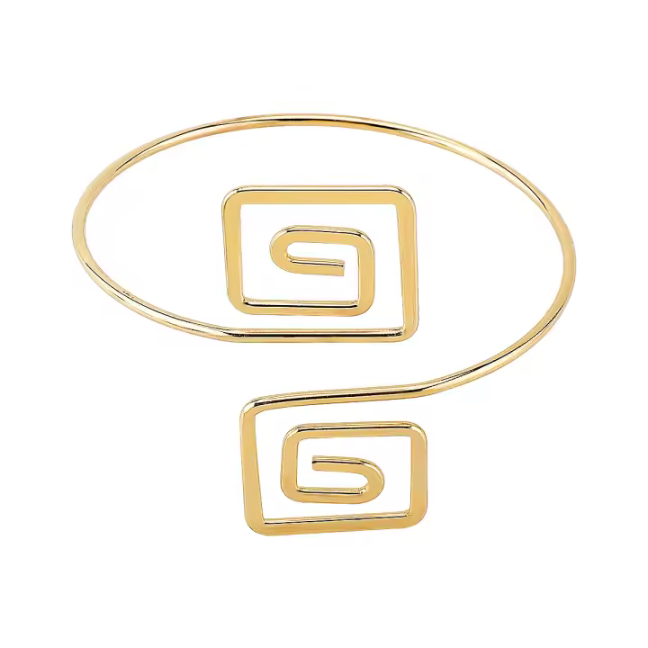Pulsera de brazo abierta de metal en espiral exagerada, celebridad femenina de internet, ins, personalidad de moda, joyería corporal - 1