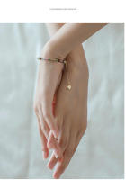 Pulsera de plata de ley versátil y sencilla con perlas de turmalina Natural, estilo INS, regalo para mujer, novia o mejor amiga - details 4