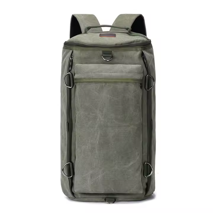 Mochila escolar de estilo Preppy, bolsa para ordenador portátil, mochilas de viaje, mochilas de lona cilíndricas para deportes al aire libre - 1