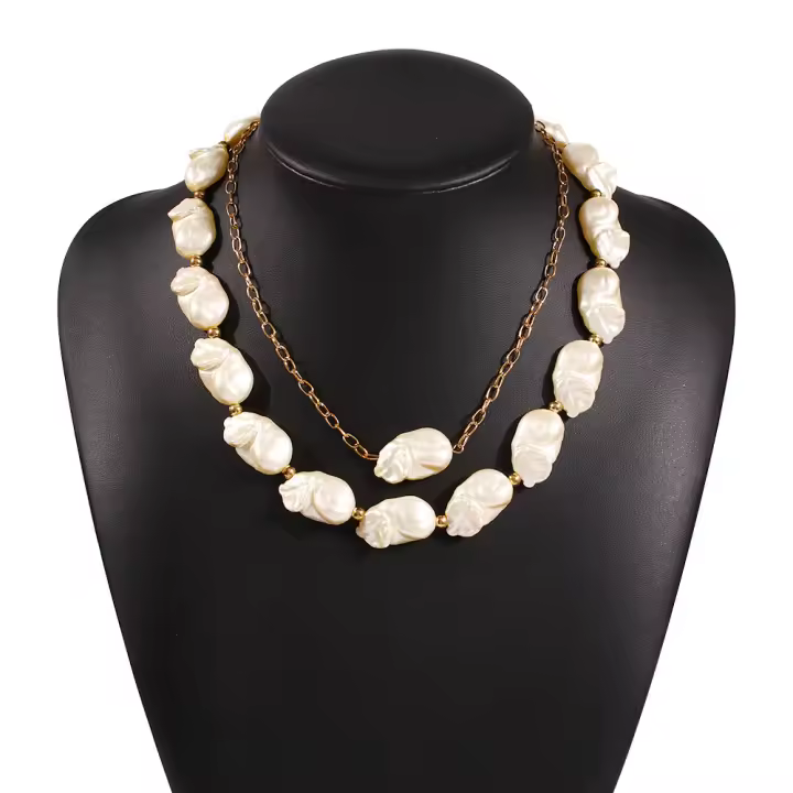 Collar de perlas irregulares de estilo vacacional de moda, conjunto de collar versátil creativo de suministro transfronterizo - 1
