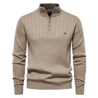 Día del padre 2025 nuevo Otoño Invierno suéteres con cremallera para hombres de alta calidad cálido cuello alto suéter de punto de algodón para hombres - details 5