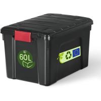 Caja de almacenamiento de plástico grande Caja de garaje de 60 l Lote de 3 SIA-60 Negro Apilable - details 24