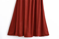 Elegante Vestido de Mujer Primavera Sin Mangas Diseño de Abertura de Seda Estilo Midi para Fiestas - details 3