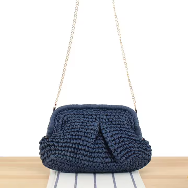 Bolsa de Hombro Tejida de Cuerda de Papel para Mujer 2025 Bolsa de Playa Versátil con Correa de Hombro para Vacaciones - 1