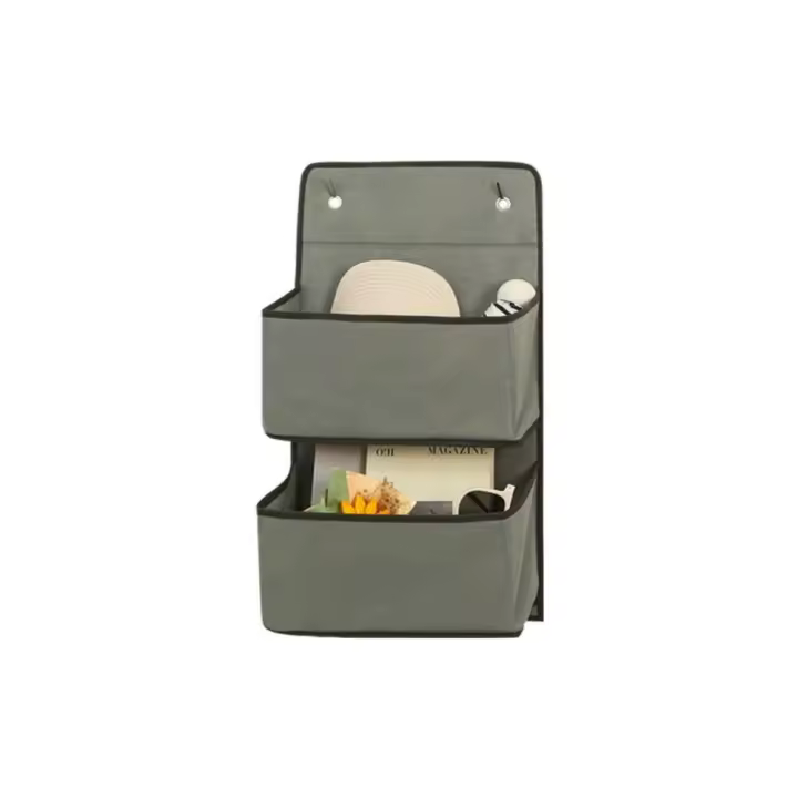 Bolsa de almacenamiento multicapa de tela no tejida, bolsa colgante plegable para almacenamiento de desechos montada en la pared, ahorro de espacio, gran capacidad - 1