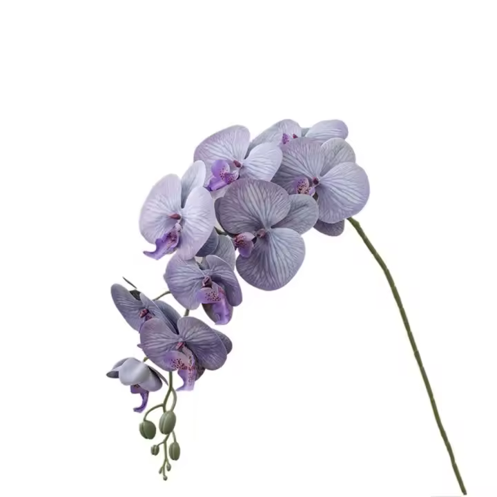 9 ramas artificiales de Phalaenopsis de cabeza, flor de orquídeas de mariposa Artificial hecha a mano realista, flores falsas de tacto Real - 1