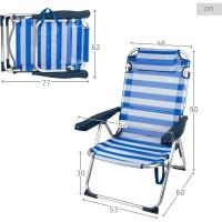 Sillas reclinables para playa, jardín, terraza o camping, medidas 48x60x90cm, altura 28cm, ligeras, 5 posiciones, incluye asa de transporte - details 45