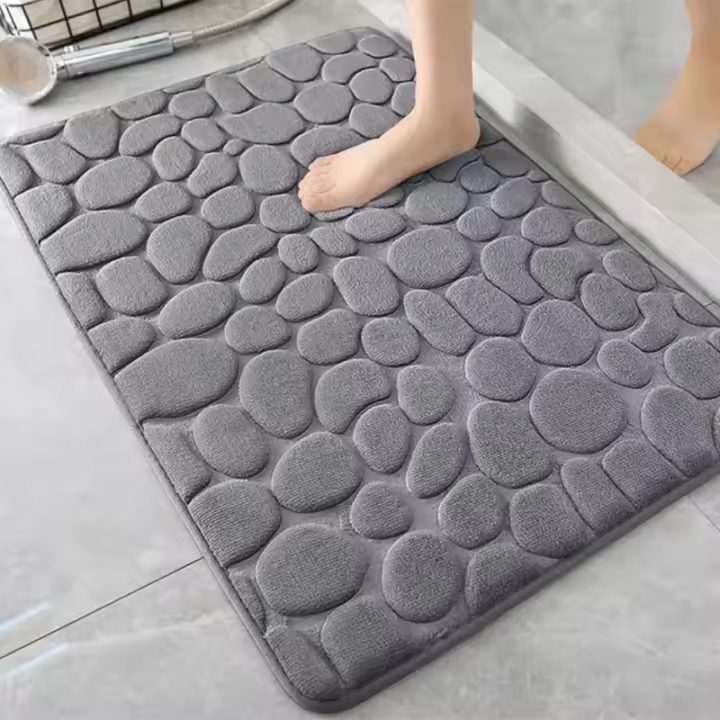 Alfombrilla de baño de guijarro simple europeo y americano, alfombrilla absorbente para pies, alfombrilla antideslizante para inodoro - 1