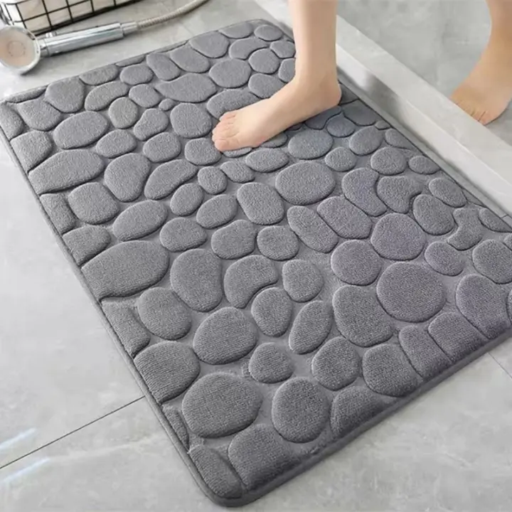 Alfombrilla de baño de guijarro simple europeo y americano, alfombrilla absorbente para pies, alfombrilla antideslizante para inodoro - 1