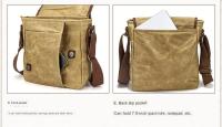 Bolso cruzado de viaje antirrobo para hombre y mujer, bandolera de cuero de estilo Vintage, de lona encerada, impermeable - details 6