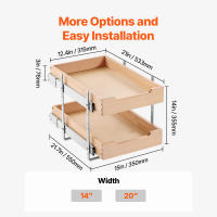 SucceBuy Organizador de gabinete extraíble, estante de cierre suave, cajón de madera resistente - details 7