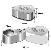 Lupa 40X, Lupa de metal, Lupa LED con iluminación UV, Lupa de bolsillo plegable - details 2
