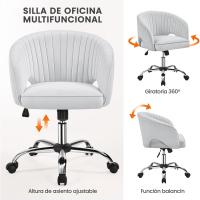 Silla de Oficina de Terciopelo Ruinas Giratorias de 360° Ajustable en Altura - details 15