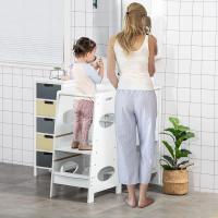 Taburete de Cocina Infantil con Pedal Altura Ajustable en 3 Posiciones y Barra de Seguridad 40x50x90 cm Blanco - details 1