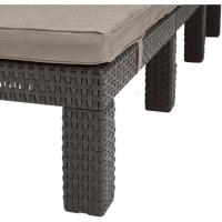 Sillón de Jardín al Aire Libre Estructura Reforzada con Cojín 4 Posiciones de Apoyo Diseño Gris - details 21