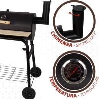 Barbacoa de carbón con termómetro 116x61x106 cm |   Incorpora sistema de ventilación y chimenea |   2 ruedas para fácil transporte |   Concebida para barbacoas al exterior - details 2