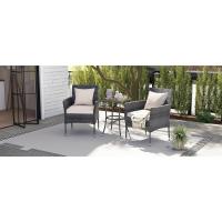 Juego de Muebles de Jardín 3 Piezas, 2 Sillones con Cojines y 1 Mesa