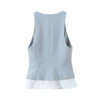 Top sin Mangas a Rayas con Cuello en V Vestido de Moda para Mujeres al Aire Libre - details 2