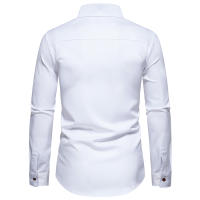 Camisa de Moda Primavera para Hombre con Diseño de Patchwork de Flores Manga Larga Camisa de Negocios Casual para Fiesta Material Exterior de Poliéster - details 6