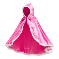 Capa de Elsa para niñas, chal de terciopelo con capucha de dibujos animados, ropa de princesa azul, invierno, 2025 - details 10
