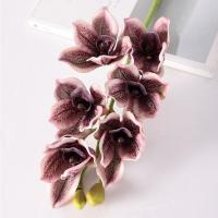 Orquídea Papilio Artificial de 6 cabezas, colores vivos, tallos flexibles, simulación de Phalaenopsis, flores falsas realistas de tacto Real - details 10