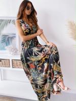 Vestido Largo Boho Playa con Escote V y Flores, Vestido sin Mangas Veraniego de Algodón |   Estilo Retro para Vacaciones o Eventos - details 50