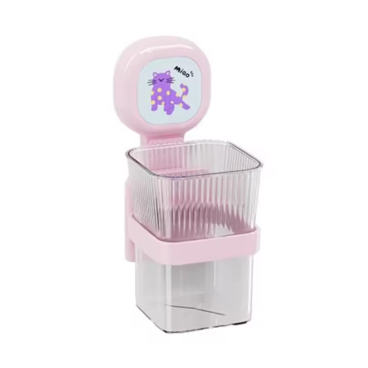 Caja de almacenamiento con ventosa de plástico, estante de almacenamiento para ducha transparente para ahorrar espacio, cesta de almacenamiento para baño montada en pared extraíble - 1