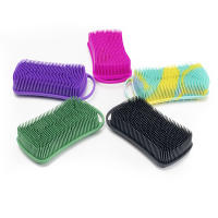 Cepillo táctil de silicona de doble cara explosivo con anillo colgante Cepillo de baño para bebés Cepillo de masaje Cepillo de baño de champú de silicona suave - details 11