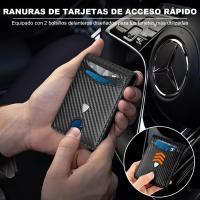 Cartera para Hombre Slim Fibra de Carbono con Bloqueo RFID, Tarjetero Hombre Ranuras para Tarjetas de Crédito, Clip para Billetes, Cartera Hombre Minimalista Bi-Fold con Caja de Regalo - details 4