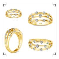 Anillo de Moissanite Bambú Plateado 18K para Mujeres Banda Solitaria Medio Eterno Anillos de Compromiso y Boda Perfecto Match - details 9