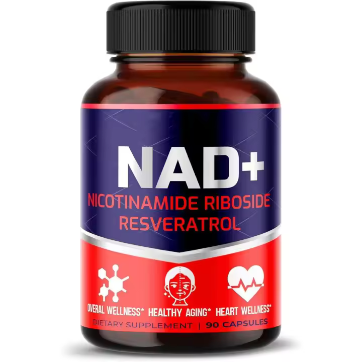 Suplemento NAD+ con Nicotinamida Ribosida NR, Resveratrol, Quercetin Energía Celular y Reparación, Vitalidad, Edad Saludable (90 Cuentos/Botella) - 1