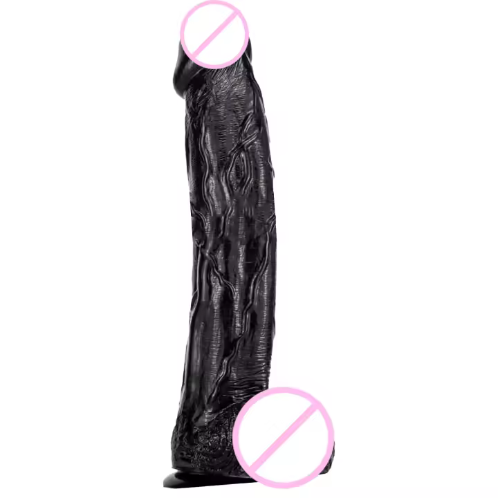 Consolador realista de 12 pulgadas, juguetes sexuales para adultos para mujeres y hombres, consolador enorme negro realista con punto G y clítoris con ventosa fuerte para jugar con manos libres, consolador anal flexible para lesbianas con correa (negro) - 1