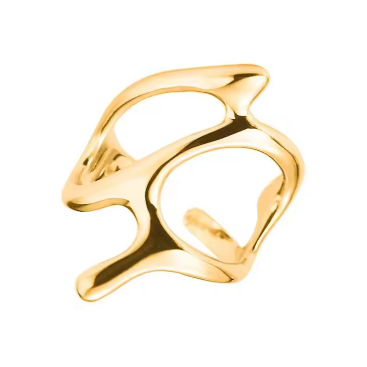 Anillos abiertos en forma de gota de agua estilo punk geométrico irregular - 1
